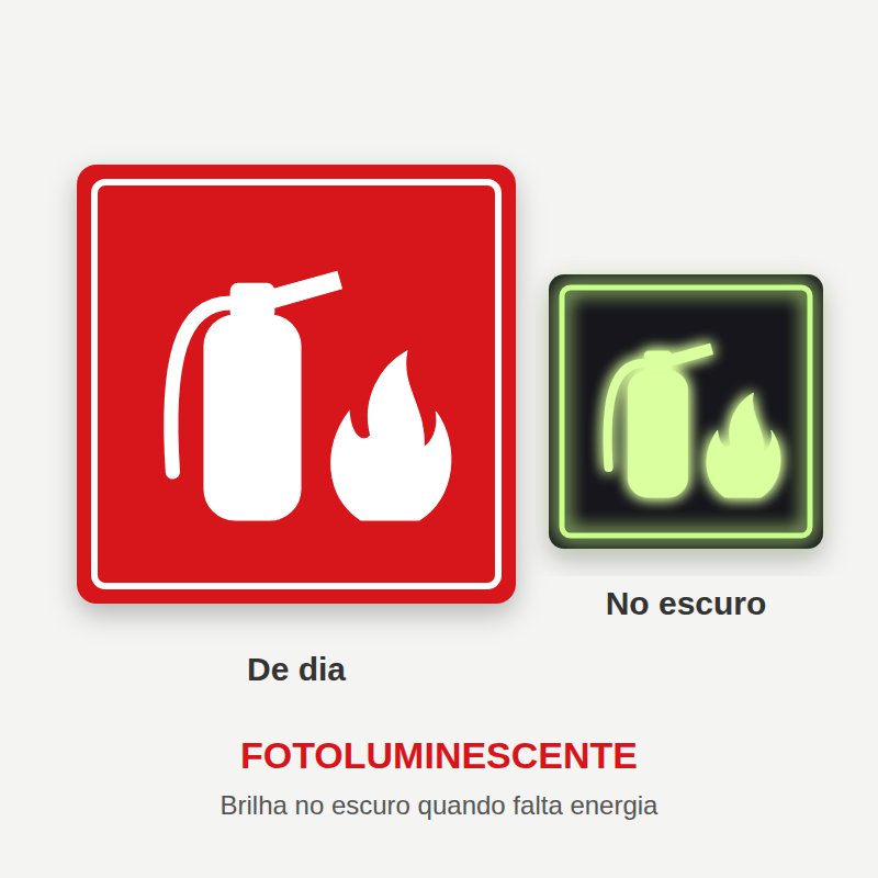 Placa de Sinalização de Extintor Fotoluminescente
